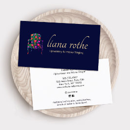 Interieurontwerper Bloemen Franse Stoel Vierkante  Visitekaartje