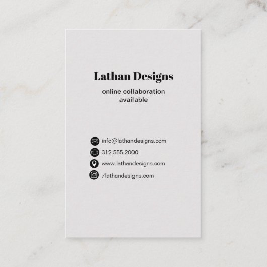 interieurontwerper/contractant visitekaartje (Achterkant)