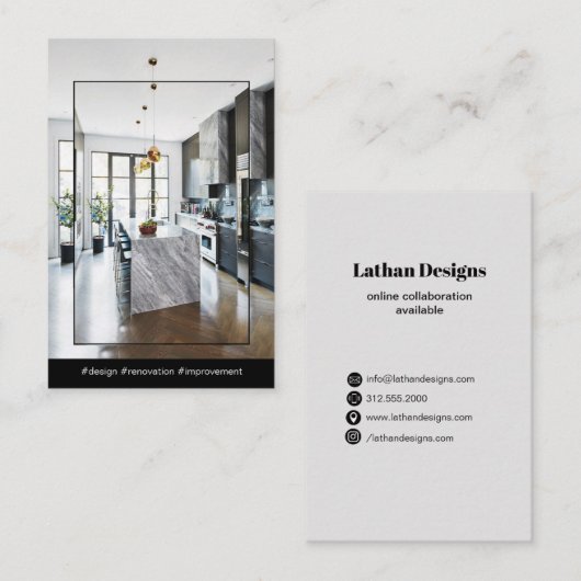 interieurontwerper/contractant visitekaartje (Voorkant / Achterkant)