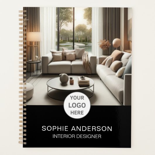 Interieurontwerper Custom Logo Photo Black Planner (Voorkant)