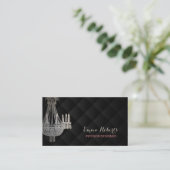 Interieurontwerper Elegant Dark Patroon Visitekaartje (Staand voorkant)