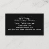 Interieurontwerper en creatief decoreren visitekaartje (Achterkant)