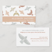 Interieurontwerper Folk Birds Pattern Visitekaartje (Voorkant / Achterkant)