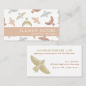 Interieurontwerper Folk Birds Pattern Visitekaartje (Voorkant / Achterkant)