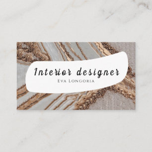 Interieurontwerper Gold White Visitekaartje
