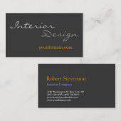 Interieurontwerper Grijze hedendaags Visitekaartje (Voorkant / Achterkant)