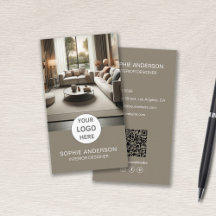 Interieurontwerper Logo Foto QR Social Media Taupe