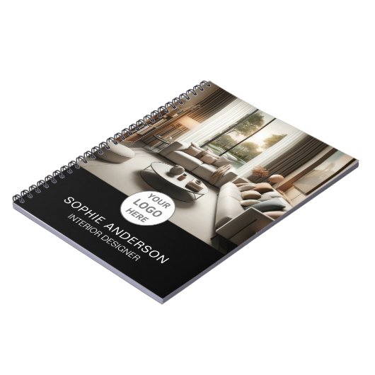 Interieurontwerper Logo Foto Zwart Notitieboek (Linkerzijde)