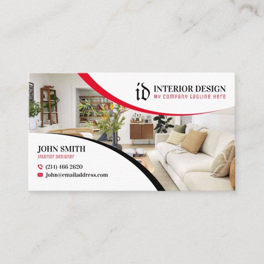 Interieurontwerper, Minimalistisch, Huisregeling Visitekaartje (Voorkant)