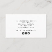 Interieurontwerper Modern aards bladpatroon Visitekaartje (Achterkant)