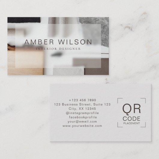 Interieurontwerper Modern Esthetisch Visitekaartje (Voorkant / Achterkant)