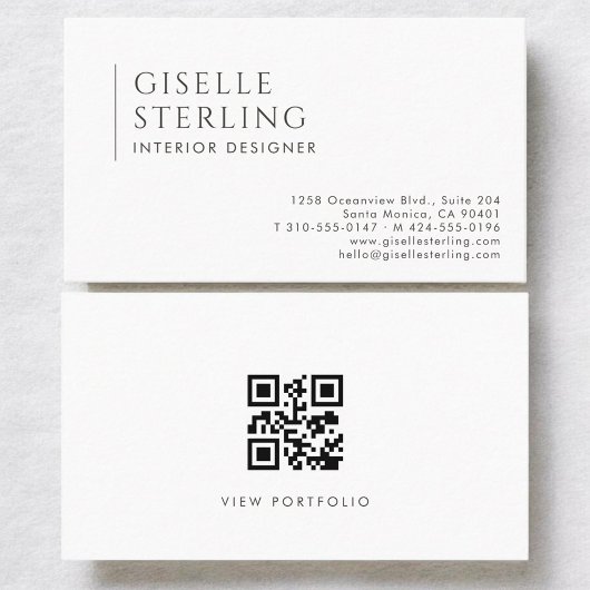 Interieurontwerper Modern Professionele QR-code Visitekaartje