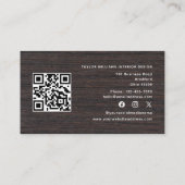 Interieurontwerper QR Code Wood Theme Social Media Visitekaartje (Achterkant)