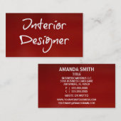 Interieurontwerper rood Visitekaartje (Voorkant / Achterkant)