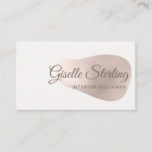 Interieurontwerper Roos Gold Foil Blush Abstract Visitekaartje (Voorkant)