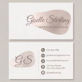 Interieurontwerper Roos Gold Foil Blush Abstract Visitekaartje