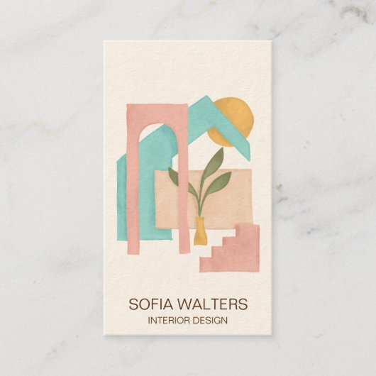 interieurontwerper thuis staging vastgoedhotel visitekaartje (Voorkant)