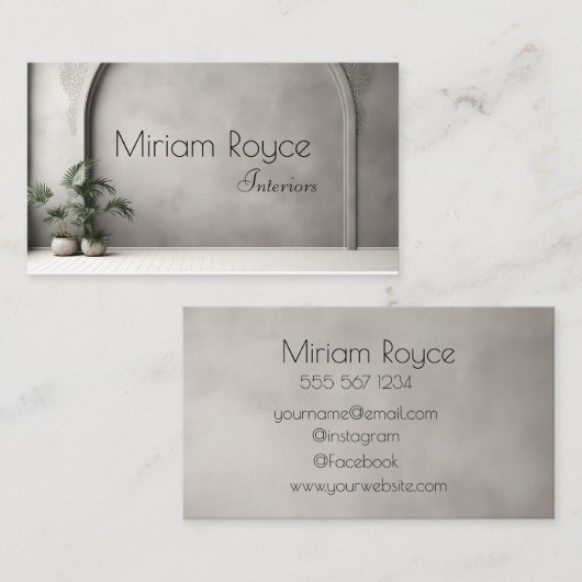 Interieurontwerper visitekaartje (Voorkant / Achterkant)