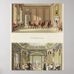 Interieurs: de oude cedar-parlor en de moderne lir poster