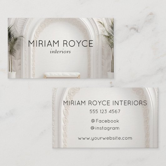 Interieurs Designer Visitekaartje Wit (Voorkant / Achterkant)