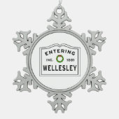 Intering Wellesley Massachusetts Tin Sneeuwvlok Ornament (Voorkant)