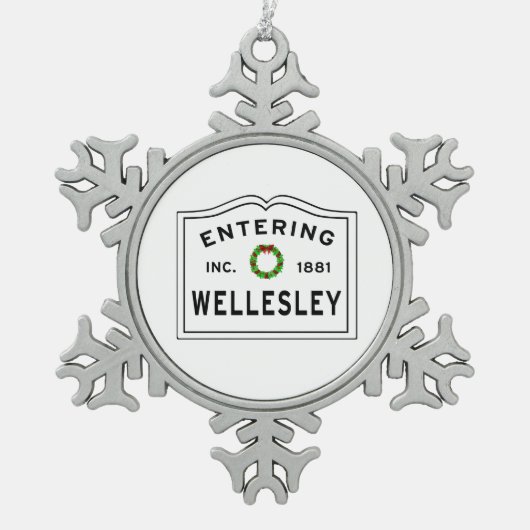 Intering Wellesley Massachusetts Tin Sneeuwvlok Ornament (Voorkant)