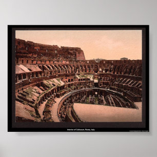 Interior de Coliseum, Rome, Italië Poster