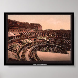 Interior de Coliseum, Rome, Italië Poster