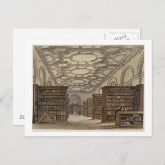 Interior de Public Library, Cambridge, van 'T Briefkaart (Voorkant / Achterkant)