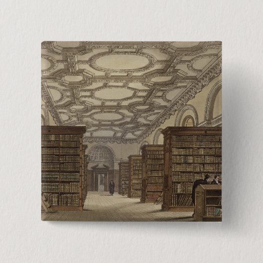 Interior de Public Library, Cambridge, van 'T Vierkante Button 5,1 Cm (Voorkant)