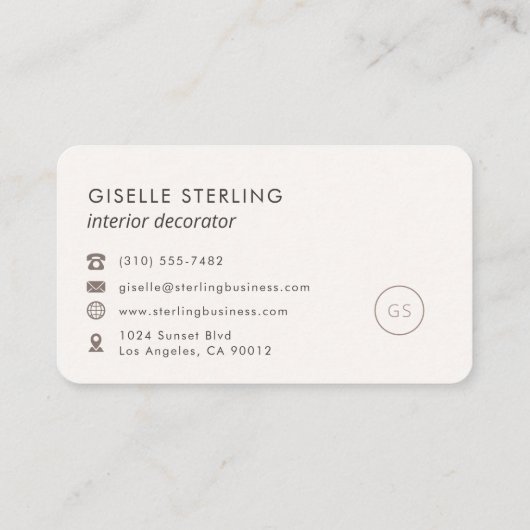 Interior Decorator Feminine Professional Visitekaartje (Achterkant)