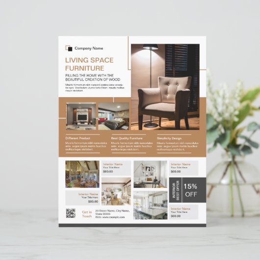Interior Design Flyer Template | Modern Home Decor (Staand voorkant)