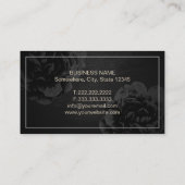 Interior Design Gold Monogram  Black Floral Visitekaartje (Achterkant)