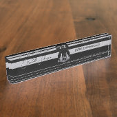 Interior Design or Architect Logo Black and Steel Naambordje (Zijkant)