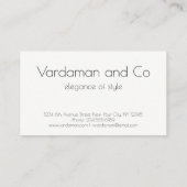 Interior Designer aanpasbaar, eenvoudig elegant Visitekaartje (Achterkant)