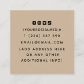 Interior Designer Art Deco Bohemian Neutral Pastel Vierkante Visitekaartje (Achterkant)