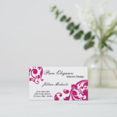 Interior Designer Damask Filigree Visitekaartje (Staand voorkant)