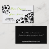 Interior Designer Damask Filigree Visitekaartje (Voorkant / Achterkant)