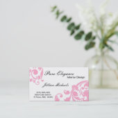 Interior Designer Damask Filigree Visitekaartje (Staand voorkant)