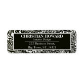 Interior Designer Elegant Black en White Pattern Etiket (Voorkant)
