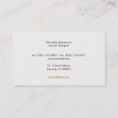 Interior Designer Elegant Embossed Motif look Visitekaartje (Achterkant)