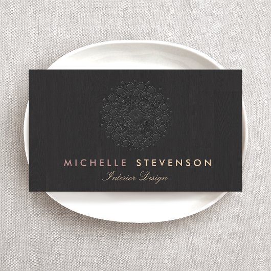 Interior Designer Elegant Embossed Motif look Visitekaartje