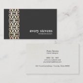 Interior Designer Elegant Gold Scroll Black Visitekaartje (Voorkant / Achterkant)