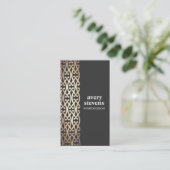 Interior Designer Elegant Gold Scroll Black Visitekaartje (Staand voorkant)