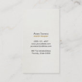 Interior Designer Elegant Gold Scroll Black Visitekaartje (Achterkant)