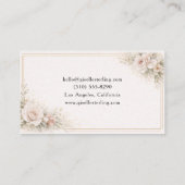 Interior Designer Floral Neutral Professional Visitekaartje (Achterkant)