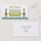 Interior Designer - Green Living Room Sofa Visitekaartje (Voorkant / Achterkant)