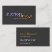 Interior Designer Grey Blue Yellow Visitekaartje (Voorkant / Achterkant)
