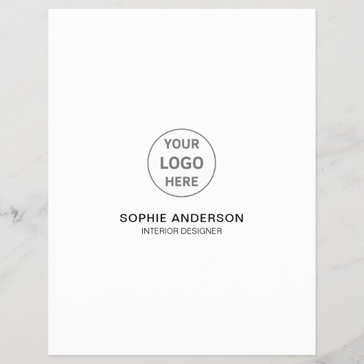 Interior Designer Logo Photo QR White Business Flyer (Achterkant)