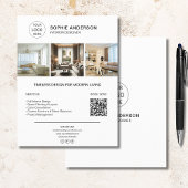 Interior Designer Logo Photo QR White Business Flyer